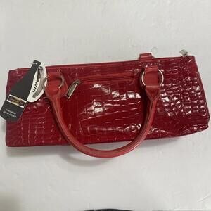 Primeware Insulated Bag Cooler Purse Red Wine Tote Red Alligator Print Silver In